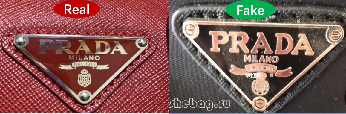 Nola aurkitu diseinatzaile poltsa faltsu bat? (argazki faltsuak eta benetakoak): Prada (2022 eguneratua)-Kalitate onena Louis Vuitton poltsa faltsuen lineako denda, diseinatzaile poltsa erreplika