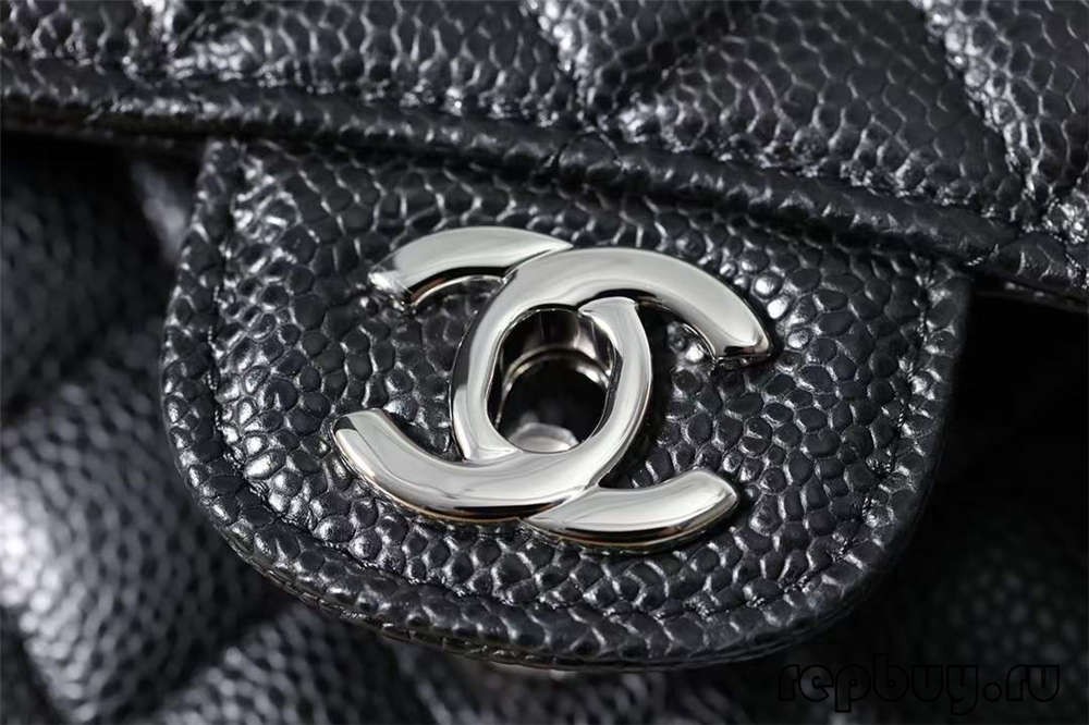 CHANEL Classic Flap top replica bags black silver buckle 25cm detail (2022 Latest)-Best Quality Fake designer Bag Review, Replica designer bag ru