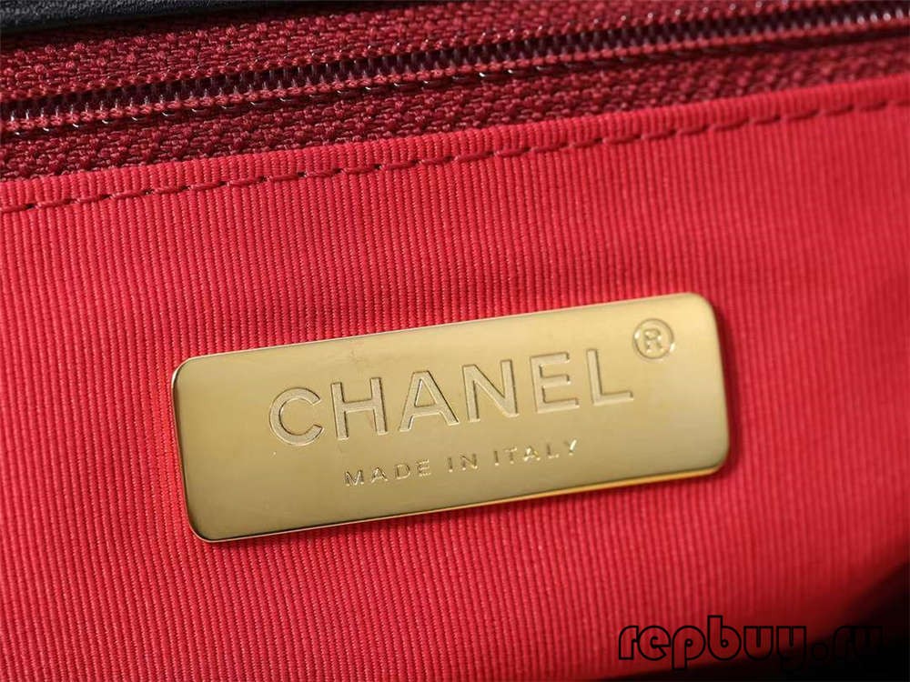 Chanel 19 black gold buckle top replica bags hardware and fabric details (2022 Latest)-Best Quality Fake designer Bag Review, Replica designer bag ru