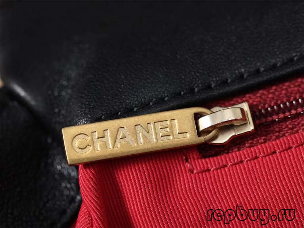 Chanel 19 black gold buckle top replica bags hardware and fabric details (2022 Latest)-Best Quality Fake designer Bag Review, Replica designer bag ru
