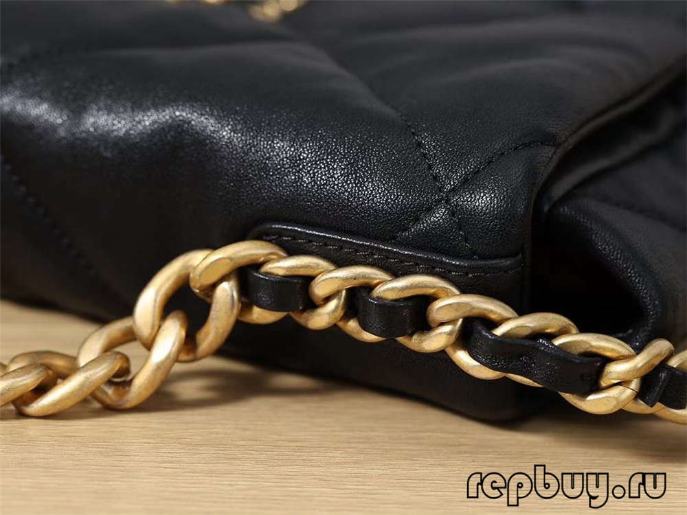 Chanel 19 black gold buckle top replica bags Details (2022 Latest)-Best Quality Fake designer Bag Review, Replica designer bag ru