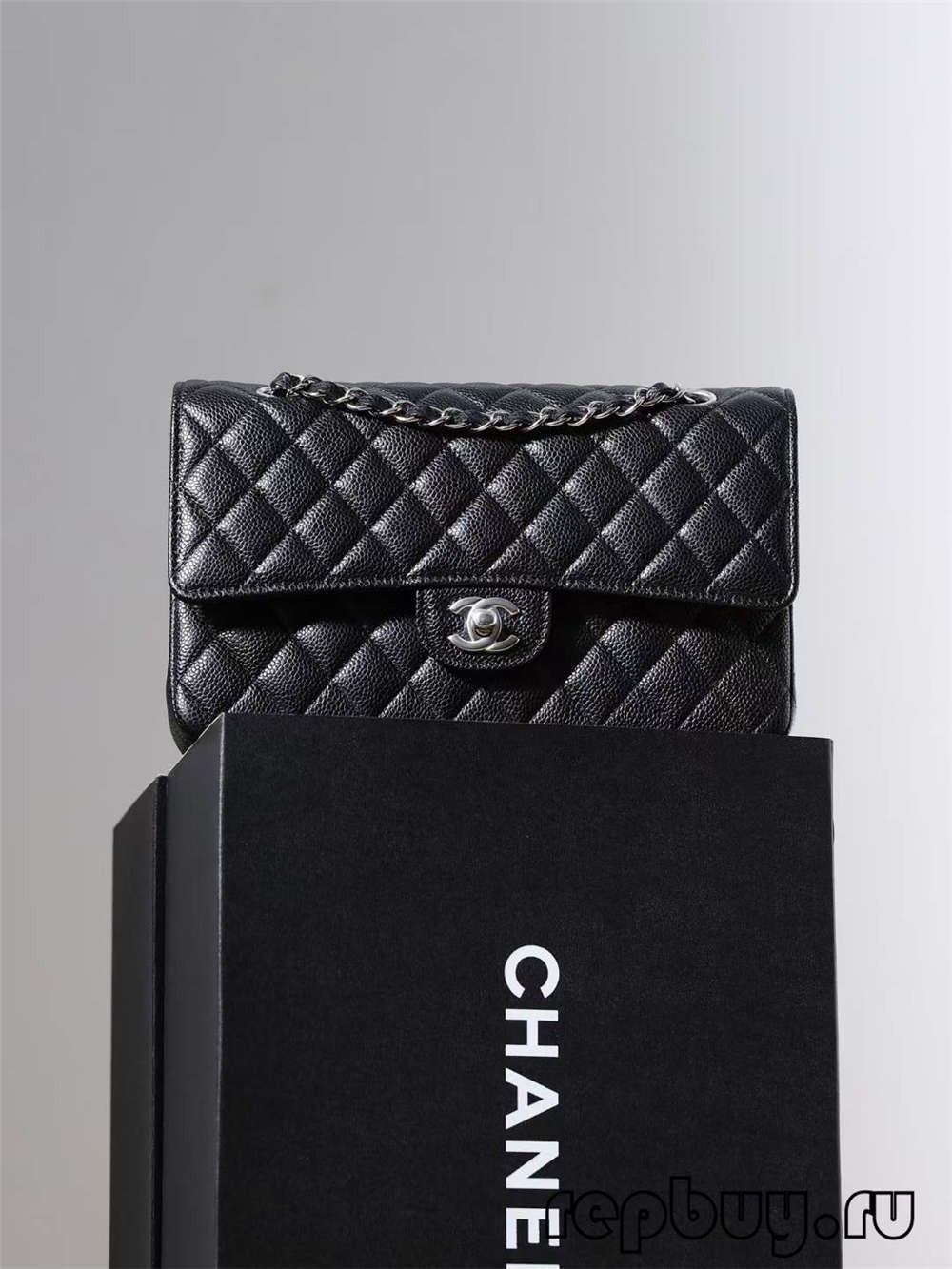 CHANEL Classicc Flap Black Silver Buckle 25cm Top Replica Bags (2022 Latest)-Best Quality Fake designer Bag Review, Replica designer bag ru