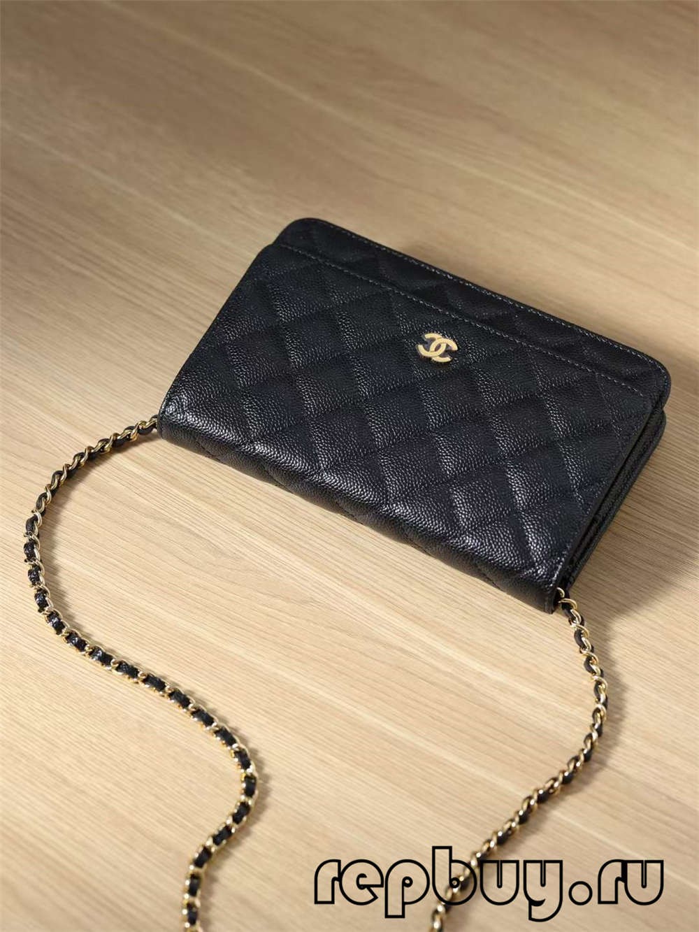 CHANEL WOC classic top replica handbags lychee pattern gold buckle chain bag (2022 Special)-Best Quality Fake designer Bag Review, Replica designer bag ru