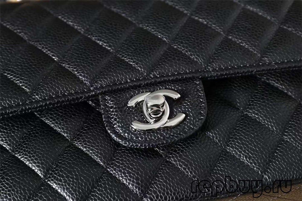 CHANEL Classic Flap top replica bags black Silver buckle 25cm Fabric and laser label details (2022 Updated)-Best Quality Fake designer Bag Review, Replica designer bag ru