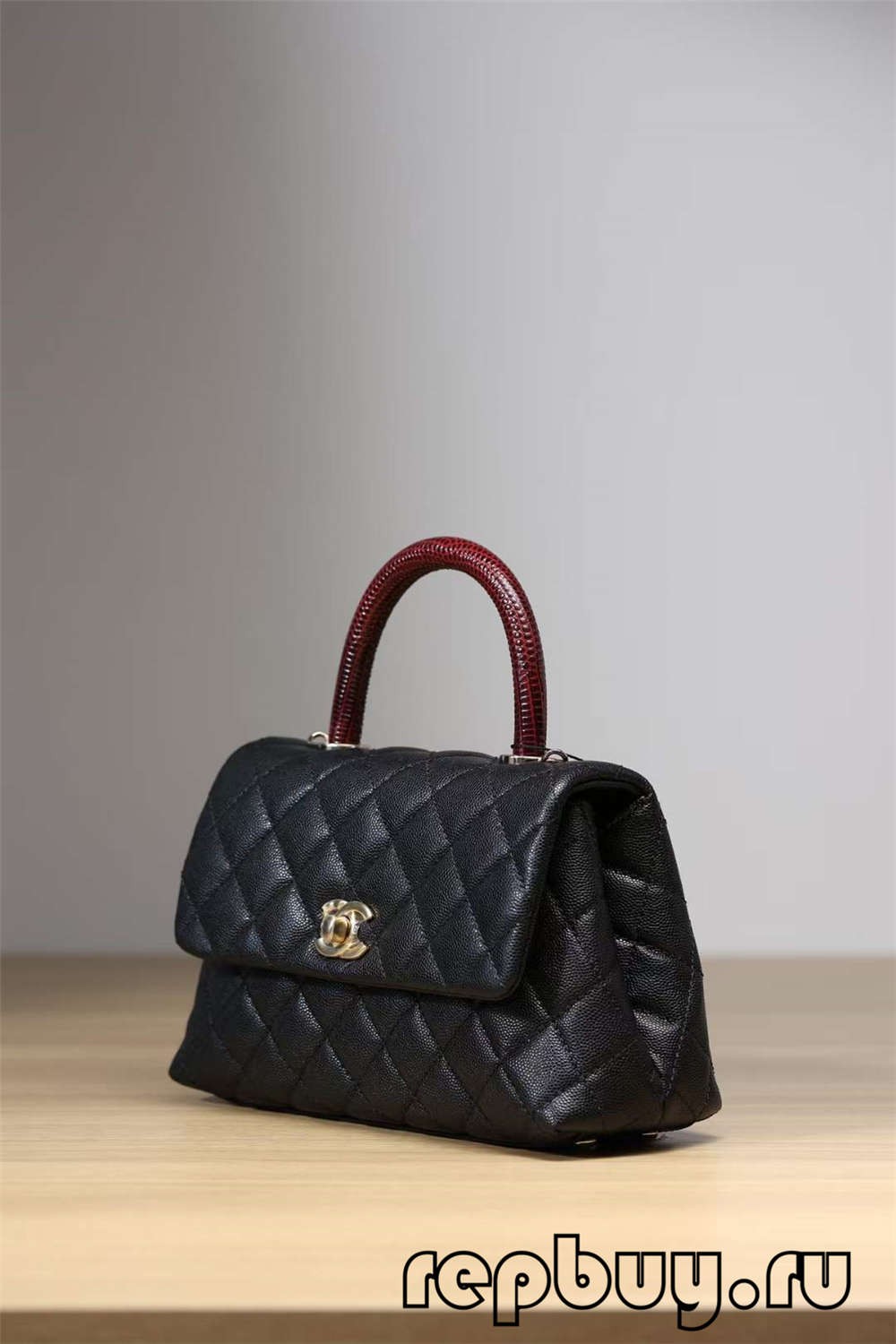 Chanel Coco Handle top replica handbags black gold buckle (2022 Edition )-Best Quality Fake designer Bag Review, Replica designer bag ru