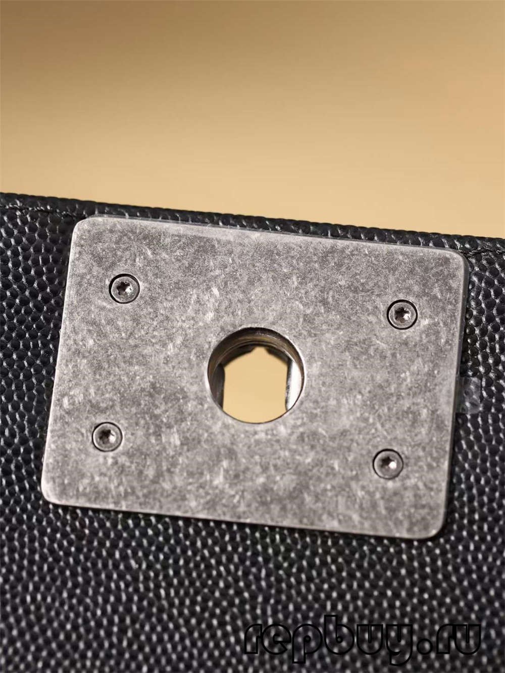 Chanel Le boy top replica handbag medium black hardware and interior label detail (2022 Updated)-Best Quality Fake designer Bag Review, Replica designer bag ru