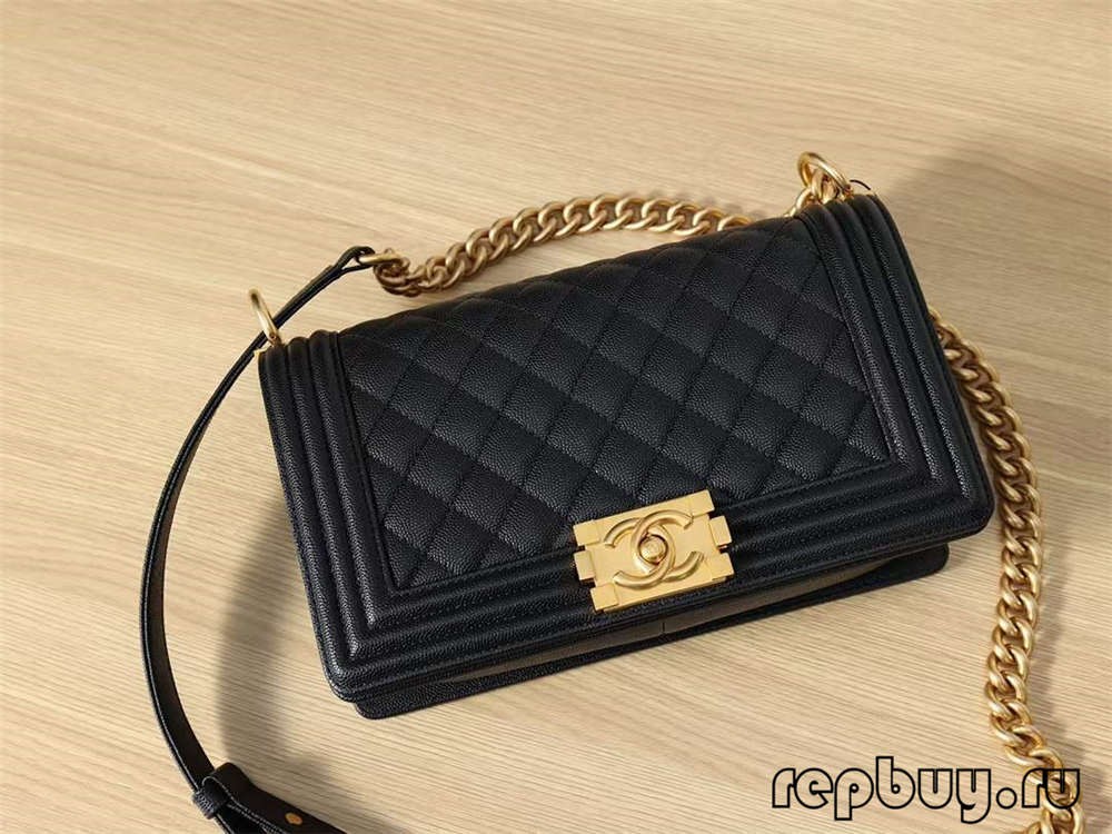 Chanel Leboy top replica handbags medium gold buckle inner label and logo details (2022 Latest)-Best Quality Fake designer Bag Review, Replica designer bag ru