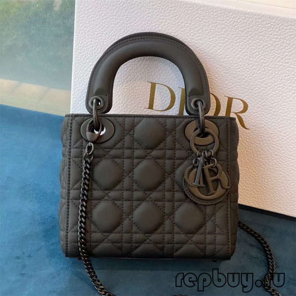 LADY DIOR Mini Black Top Replica Handbags Matte Cowhide Real or Fake Check (2022 Special)-Best Quality Fake designer Bag Review, Replica designer bag ru