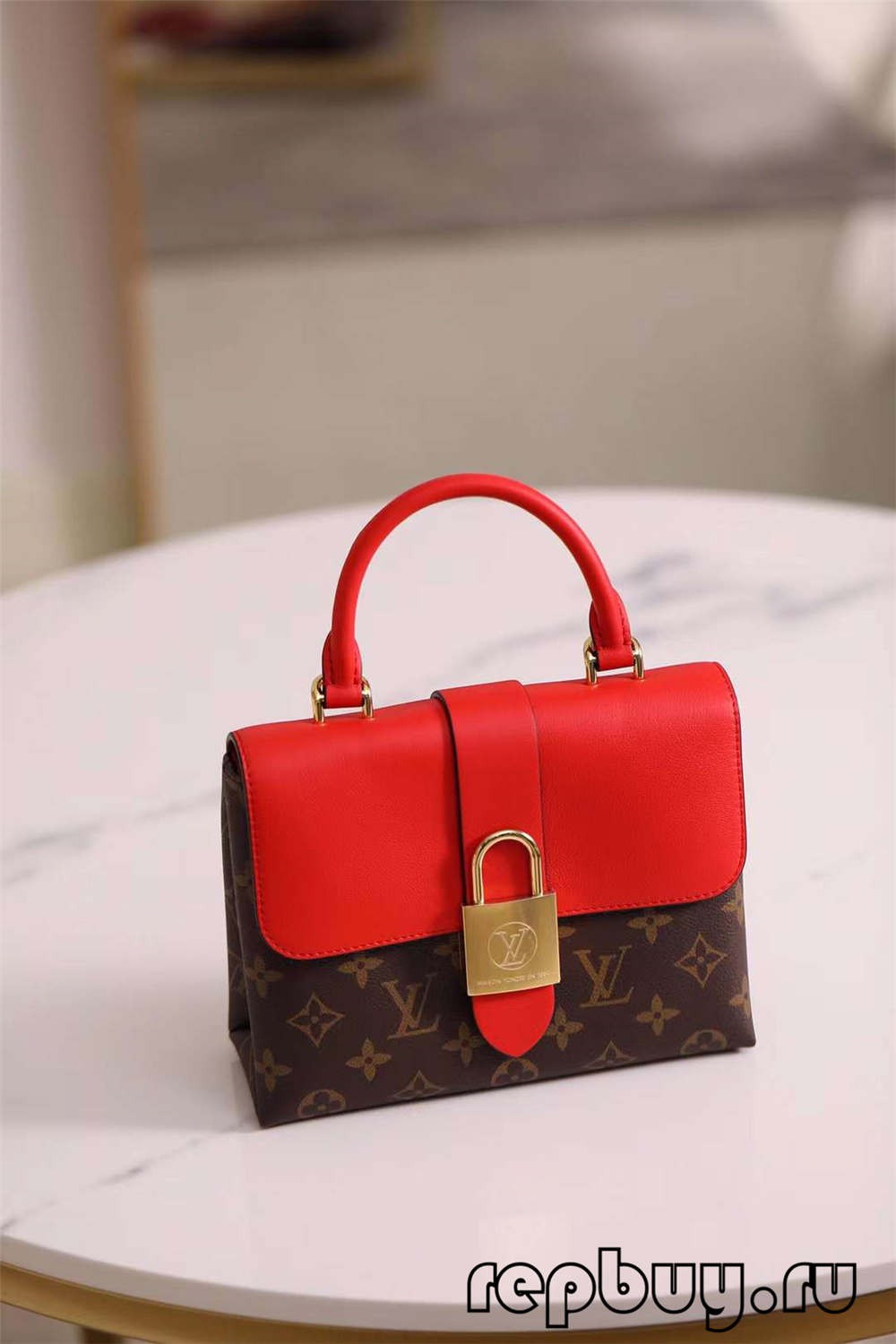 Louis Vuitton M44322 20cm Lock BB Red Top Replica Bags (2022 Latest)-Best Quality Fake designer Bag Review, Replica designer bag ru
