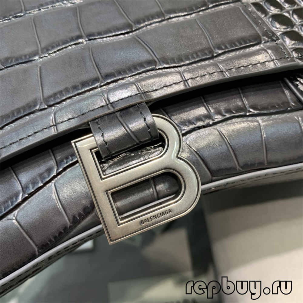 Balenciaga Hourglass Black Crocodile Реплика чанти с най-добро качество (последната от 2022 г.)-Best Quality Fake Louis Vuitton Bag Online Store, Replica designer bag ru