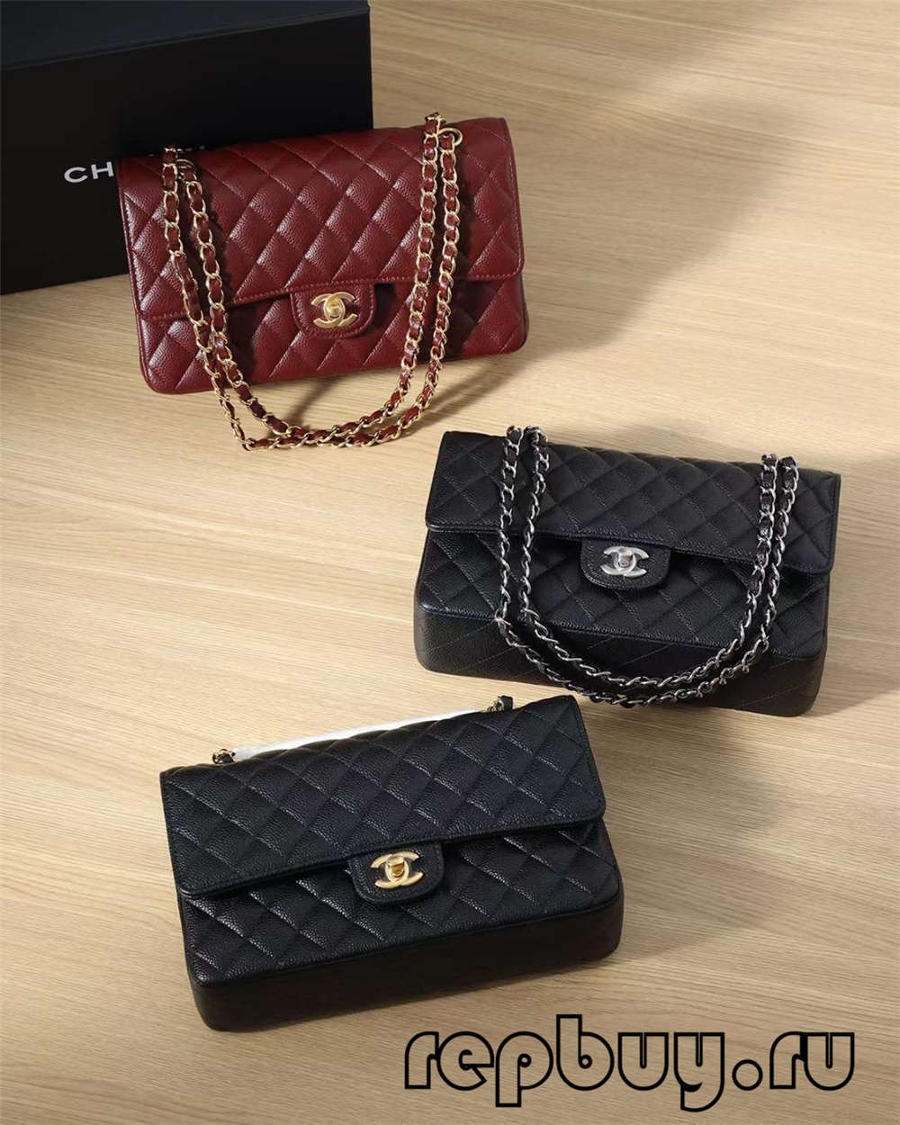 Shebag All-time Best Seller——Top Replica Chanel’s Most Classic Medium 25cm Classic Flap (Chanel CF Caviar Leather Black) (2022 updated)-Best Quality Fake designer Bag Review, Replica designer bag ru