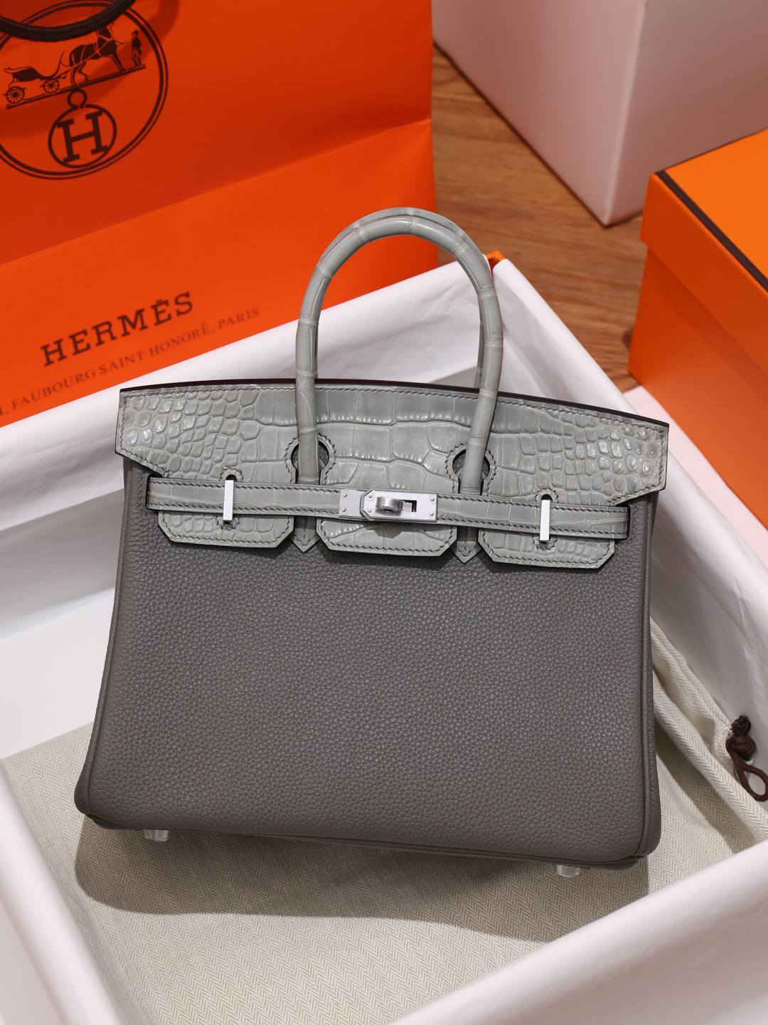 Shebag handmade Hermes Birkin 25 grey bag togo review(Oct 2025 updated)-Best Quality Fake Louis Vuitton Bag Online Store, Replica designer bag ru