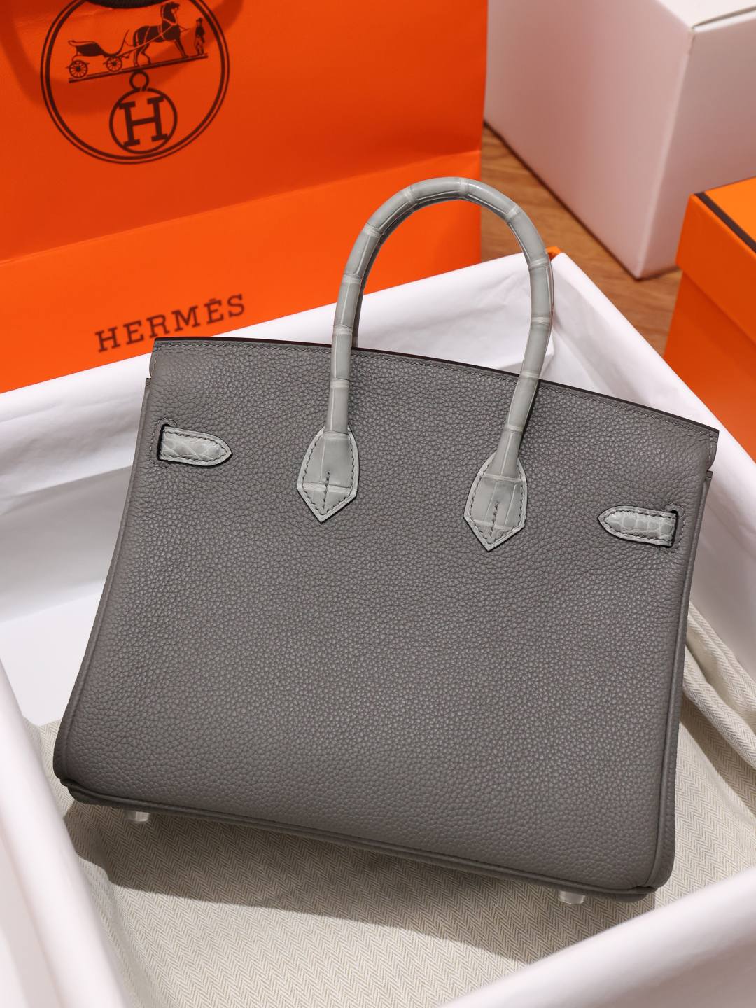 Shebag handmade Hermes Birkin 25 grey bag togo review(Oct 2025 updated)-Best Quality Fake Louis Vuitton Bag Online Store, Replica designer bag ru
