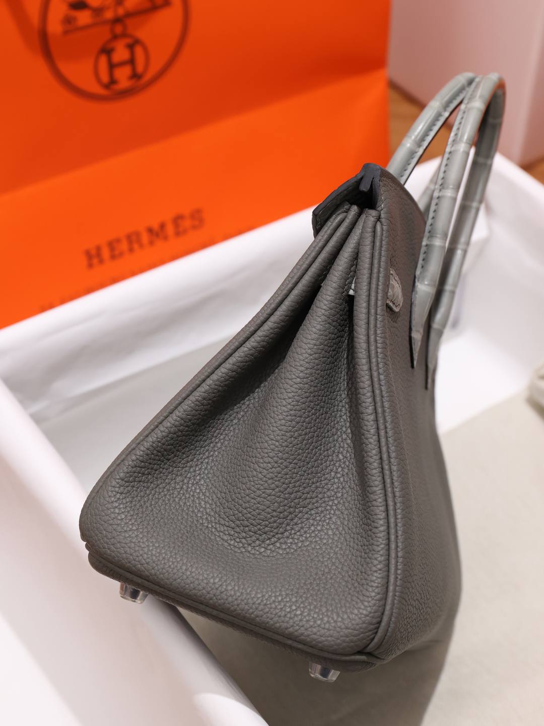 Shebag handmade Hermes Birkin 25 grey bag togo review(Oct 2025 updated)-Best Quality Fake Louis Vuitton Bag Online Store, Replica designer bag ru