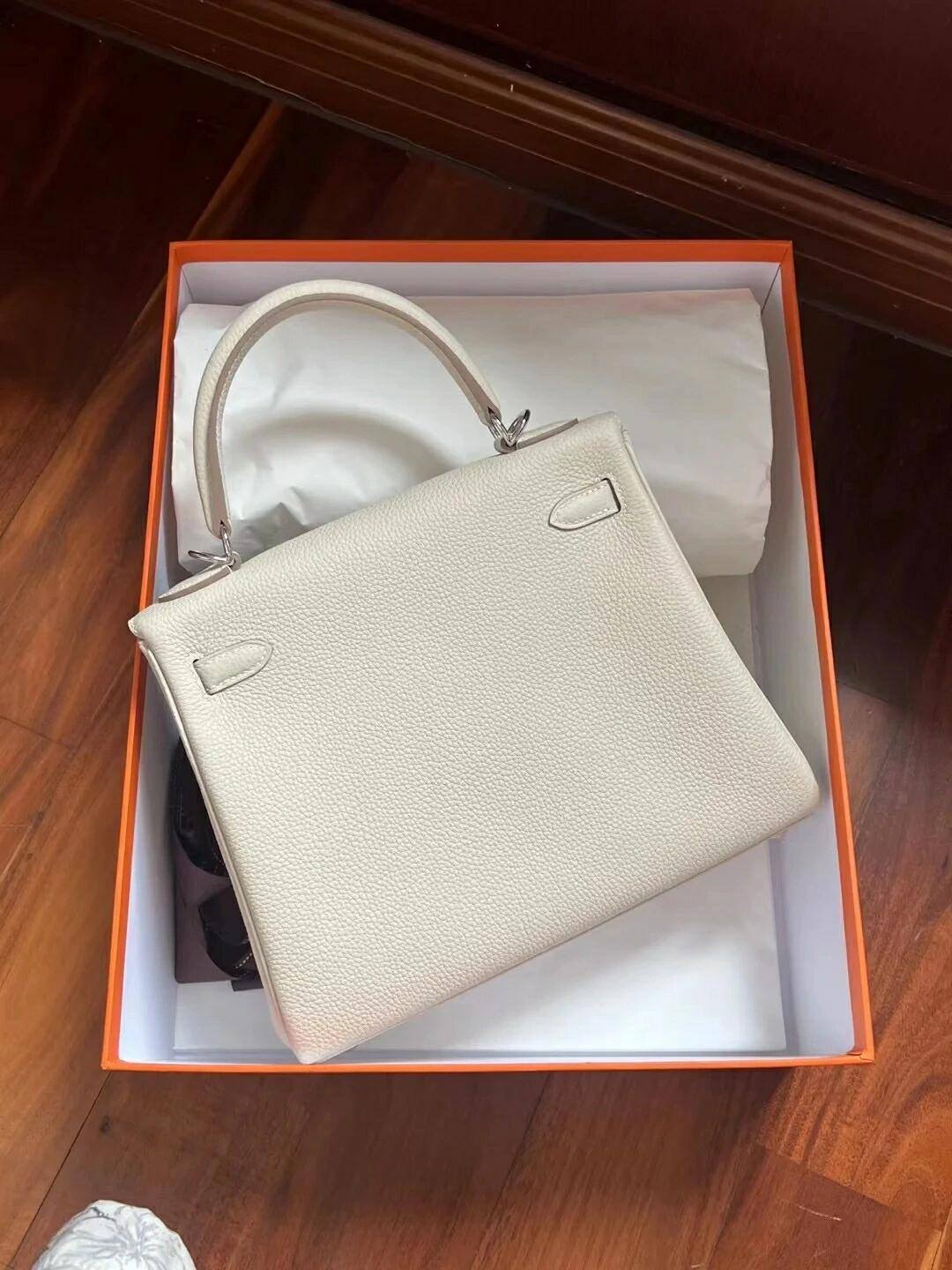 Shebag fully handmade Hermes Kelly 28 bag in white togo(Nov 2025 updated)-Best Quality Fake designer Bag Review, Replica designer bag ru