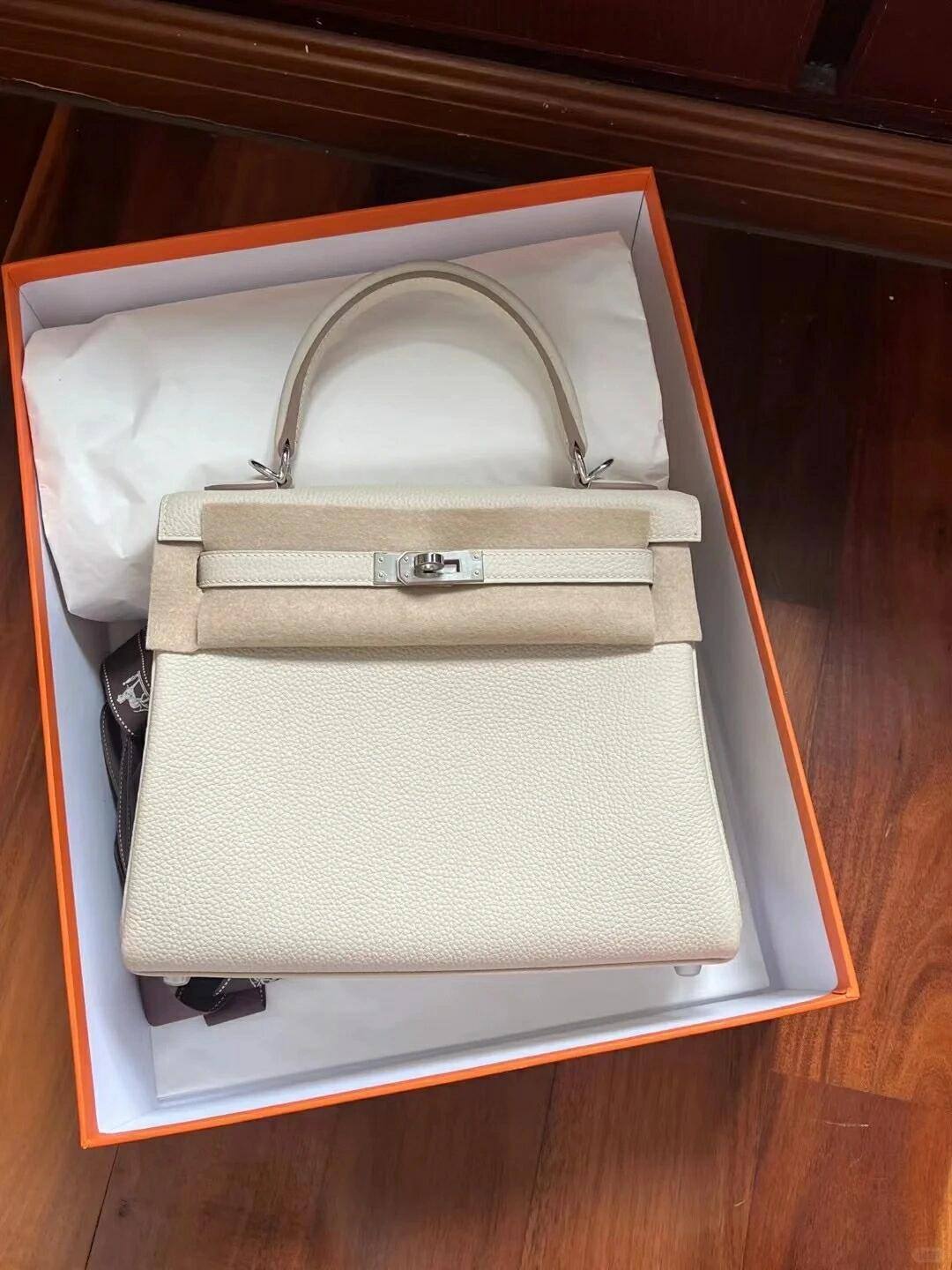 Shebag fully handmade Hermes Kelly 28 bag in white togo(Nov 2025 updated)-Best Quality Fake designer Bag Review, Replica designer bag ru