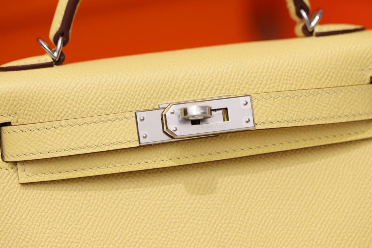 Shebag fully handmade Hermes mini Kelly 2 yellow Epsom(Dec 2025 updated)-Best Quality Fake Louis Vuitton Bag Nettbutikk, Replica designer bag ru