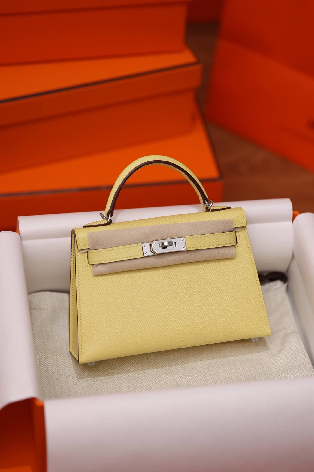 Shebag fully handmade Hermes mini Kelly 2 yellow Epsom(Dec 2025 updated)-Best Quality Fake Louis Vuitton Bag Nettbutikk, Replica designer bag ru