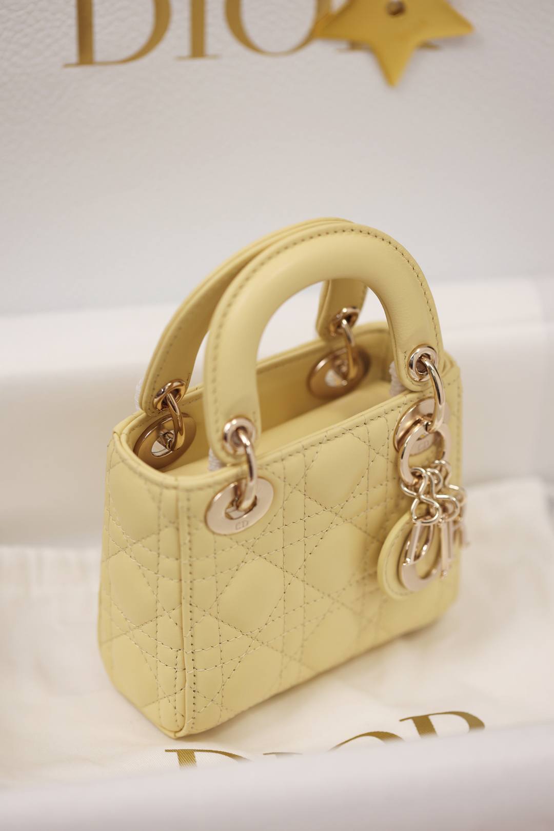 Shebag Super replica Lady Dior mini Yellow lambskin bag review(Dec 2025 updated))-Best Quality Fake Louis Vuitton сумка онлайн дүкөнү, Replica дизайнер сумка ru